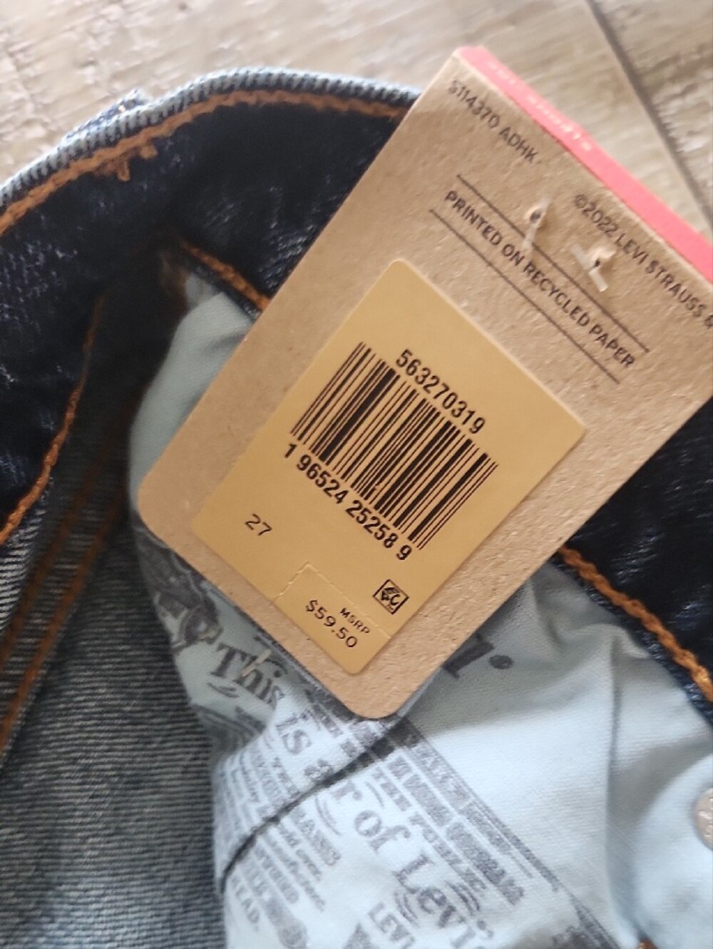 Levi's Dark Blue Distressed Cutoff Jean Shorts - Picture 5 of 5